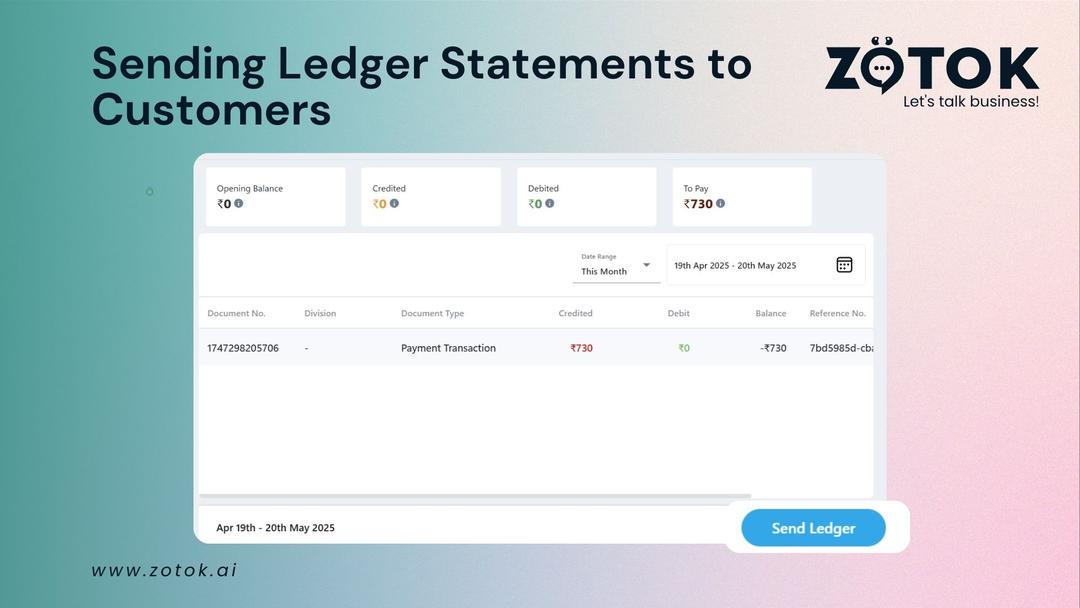 Sending Ledger Statements to Customers